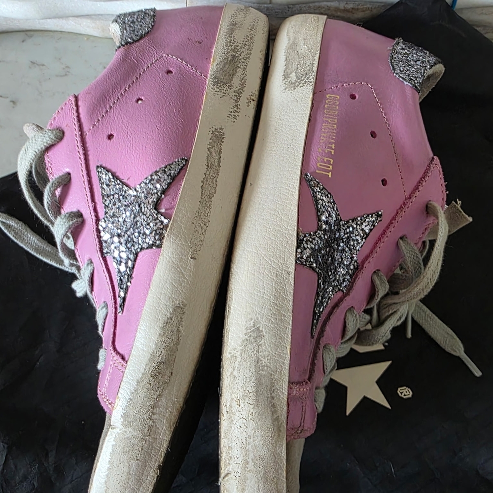 Golden Goose Pink Sneakers with Glitter Star - Picture 4 of 7